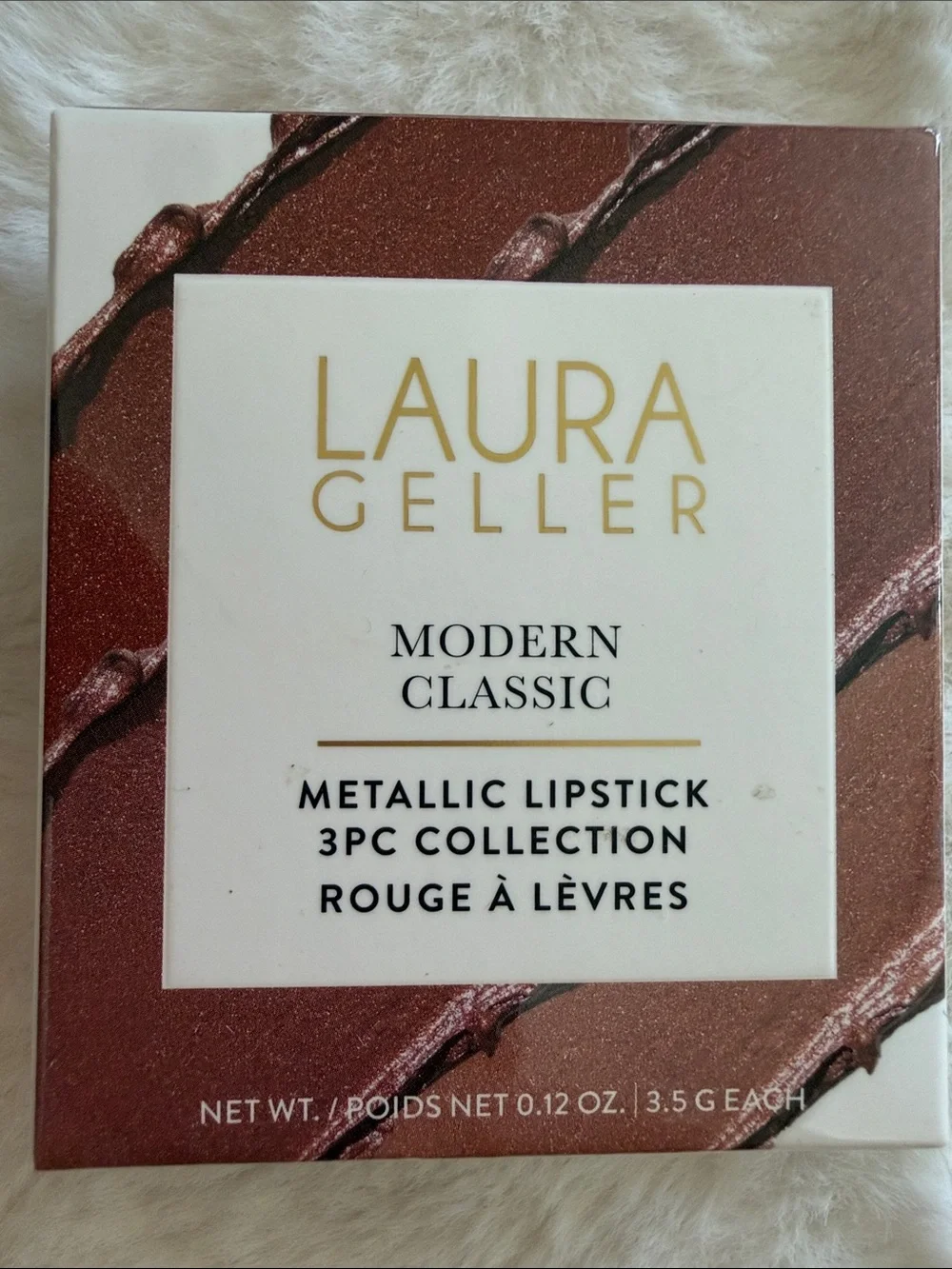 Laura Geller Metallic Lipstick 3pc Collection Modern Classic NEW Set 0.12oz each